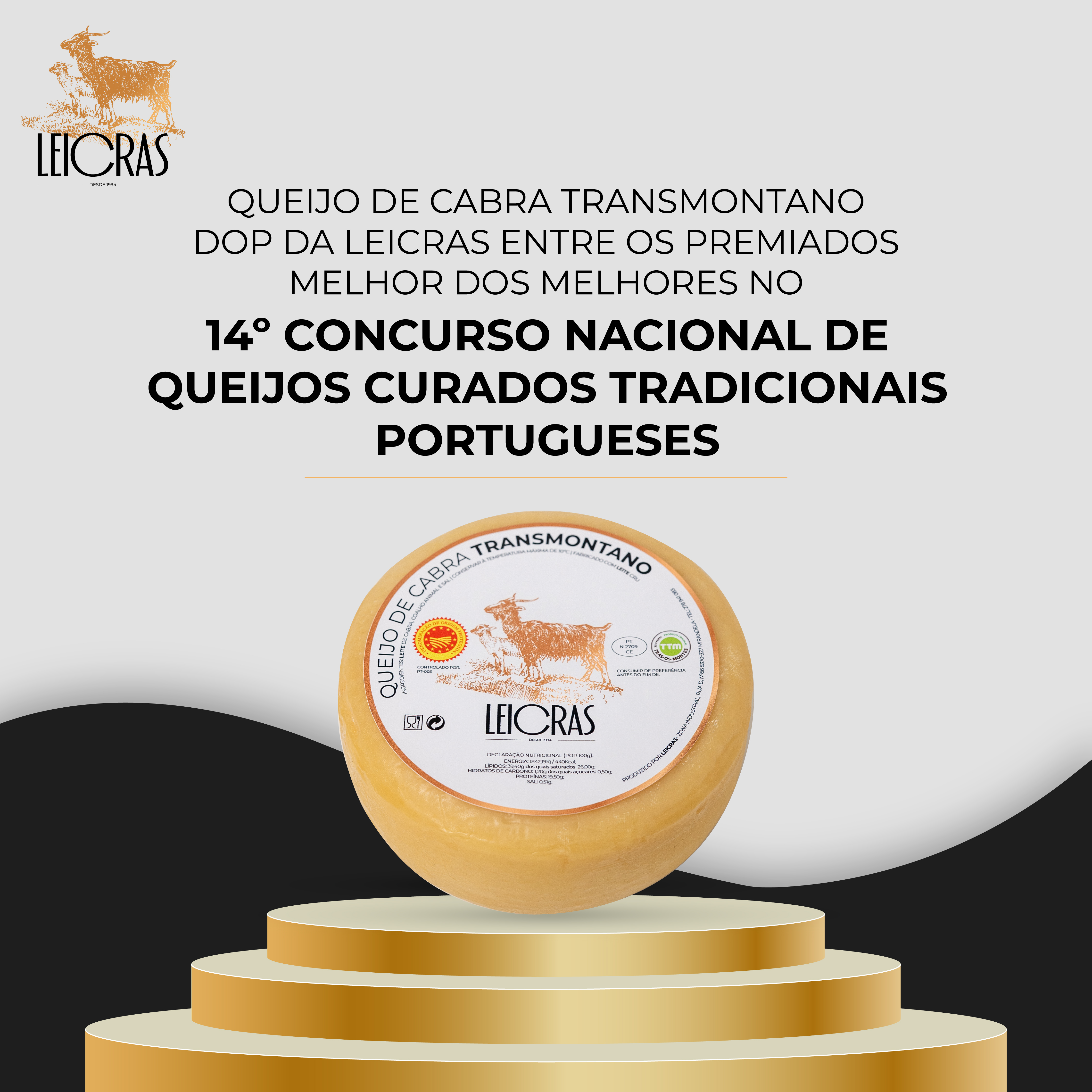 Queijo de Cabra Transmontano da Leicras entre os premiados “Melhor dos Melhores”